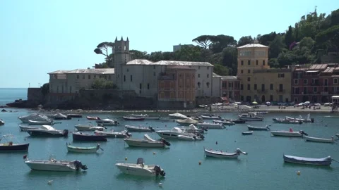 Many boats in the harbor Stock Footage 134058202