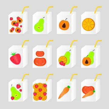 Many bottle of juice Stock Illustration