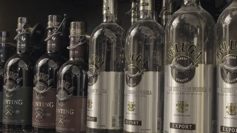 Many bottles of Alcohol Video stock 106900530