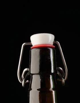 Many bottles on black background studio shot Foto stock