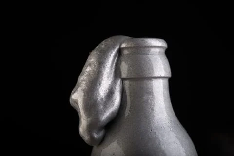 Many bottles on black background studio shot 스톡 사진