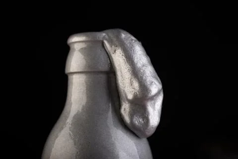 Many bottles on black background studio shot Foto stock