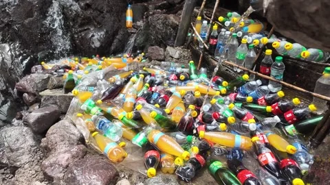 Many Bottles in Imlil, Marrakech, Morocco | August 15, 2024 Stock Footage 284862019