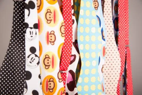Many bow tie different style colors, close up 库存照片
