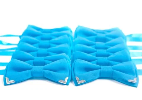 Many bow tie same style colors, on white background Foto stock