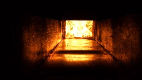 The many boxes fall into the fire Stock Footage 103991467