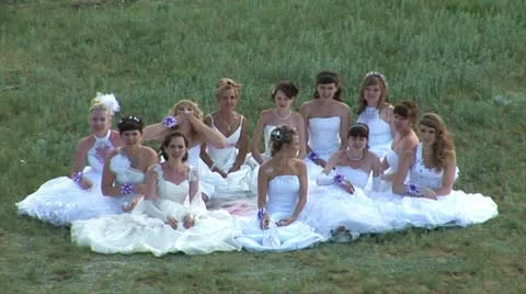 Many brides Stock Footage 11225213