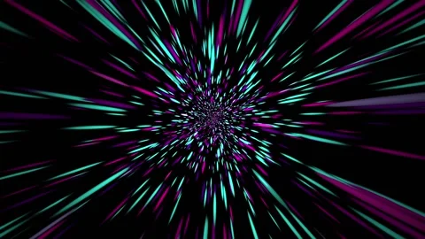 Many bright rays come out from the center on a black background. Stock Footage 106610255