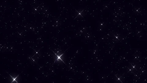 Many bright white lights sparkle and shine against a deep dark background Stock Illustration