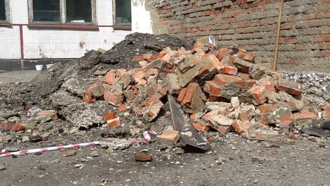 Many broken bricks Stock Footage 115330438
