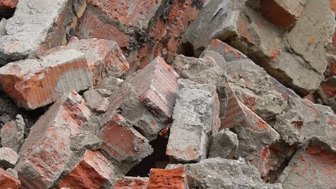 Many broken bricks Stock Footage 115330515
