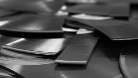 Many broken vintage vinyl Stock Footage 266141917