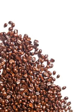 Many brown coffee beans for background Stock Photos