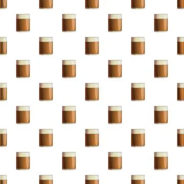 Many brown glasses with liquid creating a seamless pattern Stock Illustration
