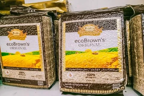 Many brown rice Stock Photos
