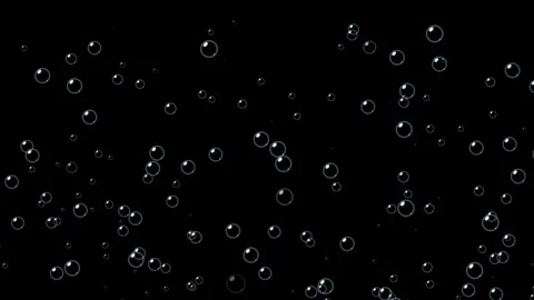 Many Bubble underwater going up black Screen Stock Footage 274309382