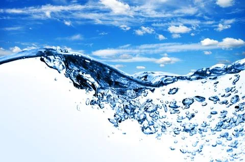 Many bubbles in water close up Foto stock