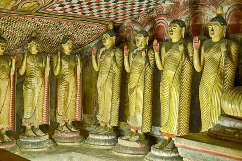 Many Buddhas At Dambulla Stock Photos