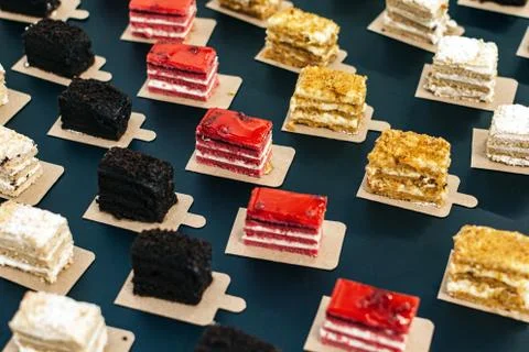 Many cakes on the table Stock Photos