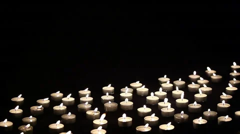 Many candels moving on the light wind Video stock 61788541