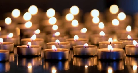 Many candlelight in shallow depth of field Stock Footage 109166140