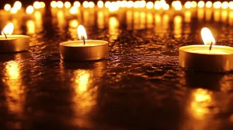 Many Candles Burning 2 Stock Footage 12474133