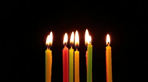 Many Candles Rotating on Black Background Video stock 61568754