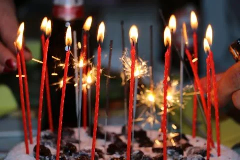 Many candles for special events Stock Photos