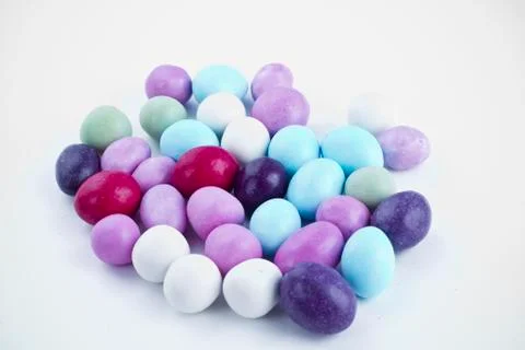 Many candy on white background. candy colors Foto stock