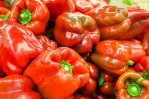 Many capsicum texture background Stock Photos