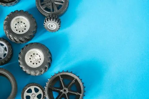 Many car wheels Stock Photos