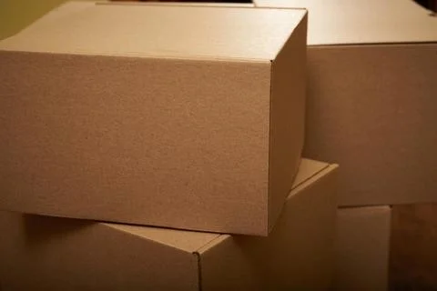 Many of the cardboard boxes close-up Foto stock