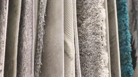Many Carpets in Construction Hypermarket or Home Improvement Store. Variety of Stock Footage 274452268