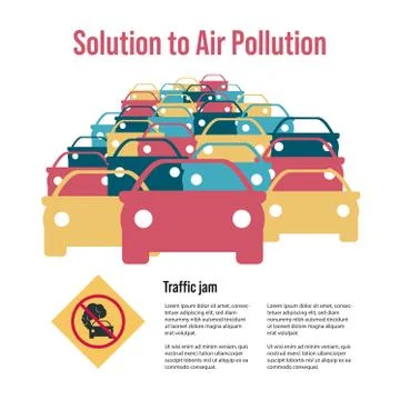 Many cars of different colors. Road congestion. Traffic jams. Automotive shar Stock Illustration