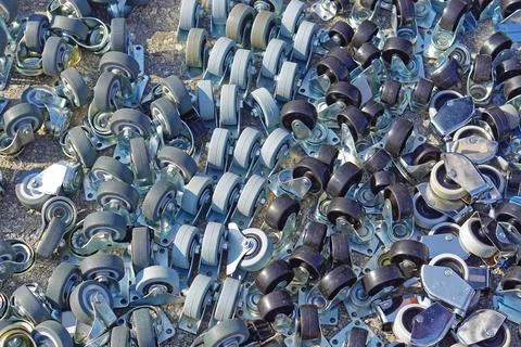 Many casters wheels Stock Photos