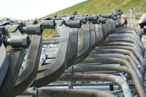 Many chairs of the cable car Stock Photos