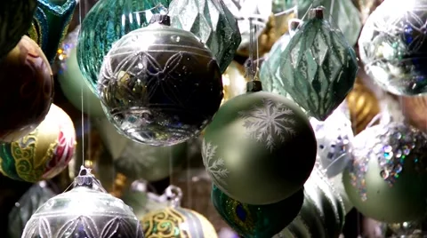 Many christmas balls Stock Footage 52113058
