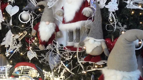 Many Christmas decorations in the store Video stock 120799901