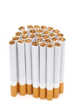 Many cigarettes standing Stock Photos