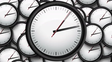 Many clocks flying in time lapse in 3D space Stock Footage 45047165