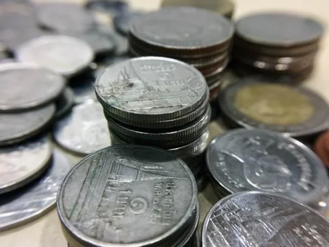 Many closeup coin Stock Photos