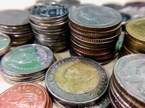 Many closeup coin Stock Photos