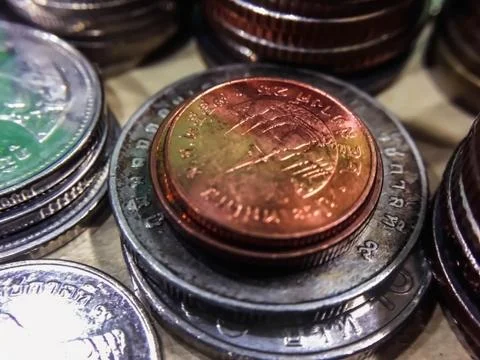 Many closeup coin Stock Photos