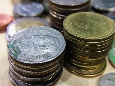 Many closeup coin Stock Photos