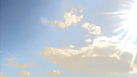Many clouds and sun in blue sky timelapse 動画素材 87205308