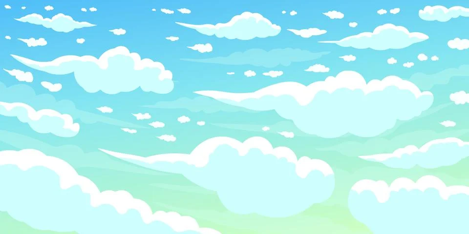 Many clouds float in the sky. Vector Sky Background Illustrazione stock