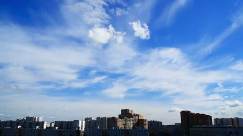 Many clouds over the houses Stock Footage 54564257