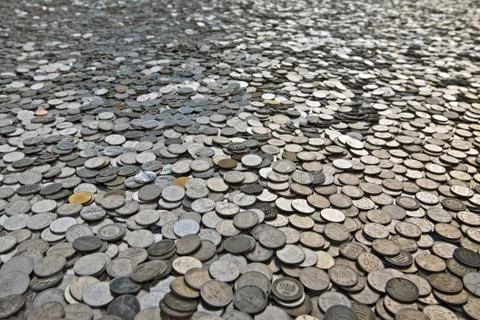 Many coins Stock Photos