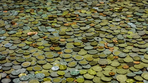 Many coins from various countries background. Stock Footage 61780191
