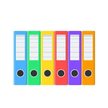 Many color document folders for design on white, stock vector illustration Illustrazione stock